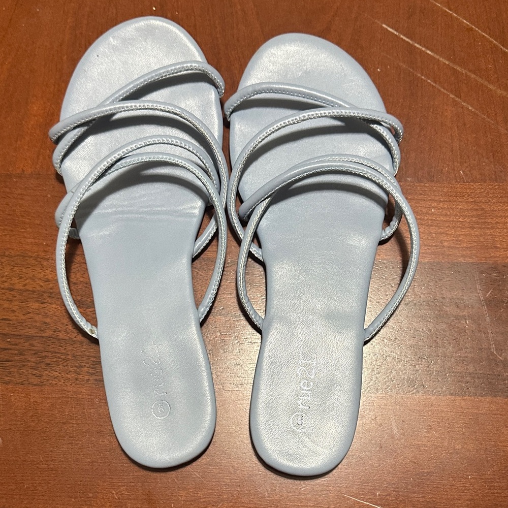 Rue21 Light Blue Multi-Strap Slide Sandals